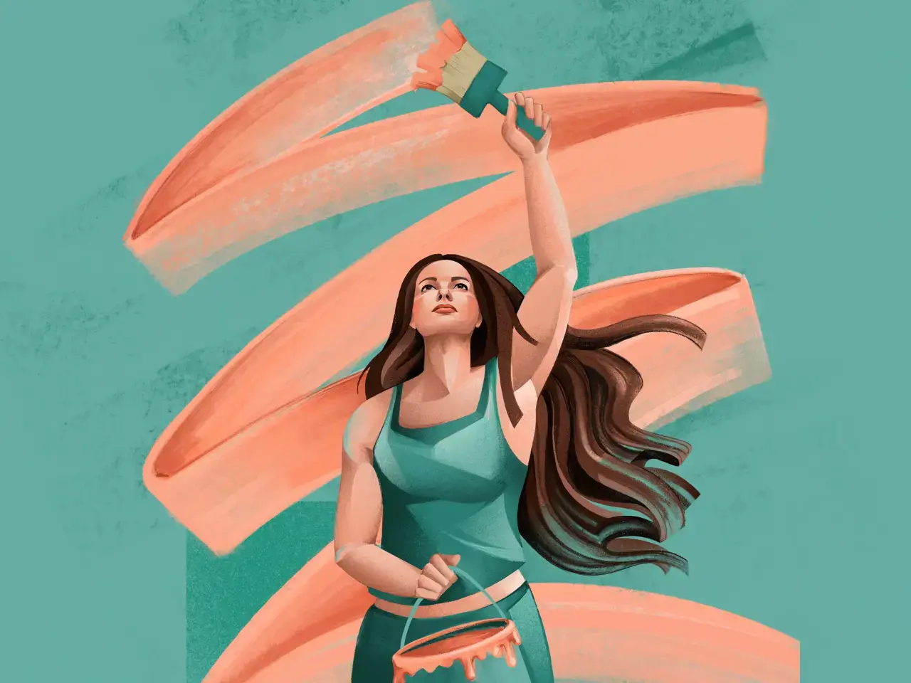 Woman painting Artivism graphic
