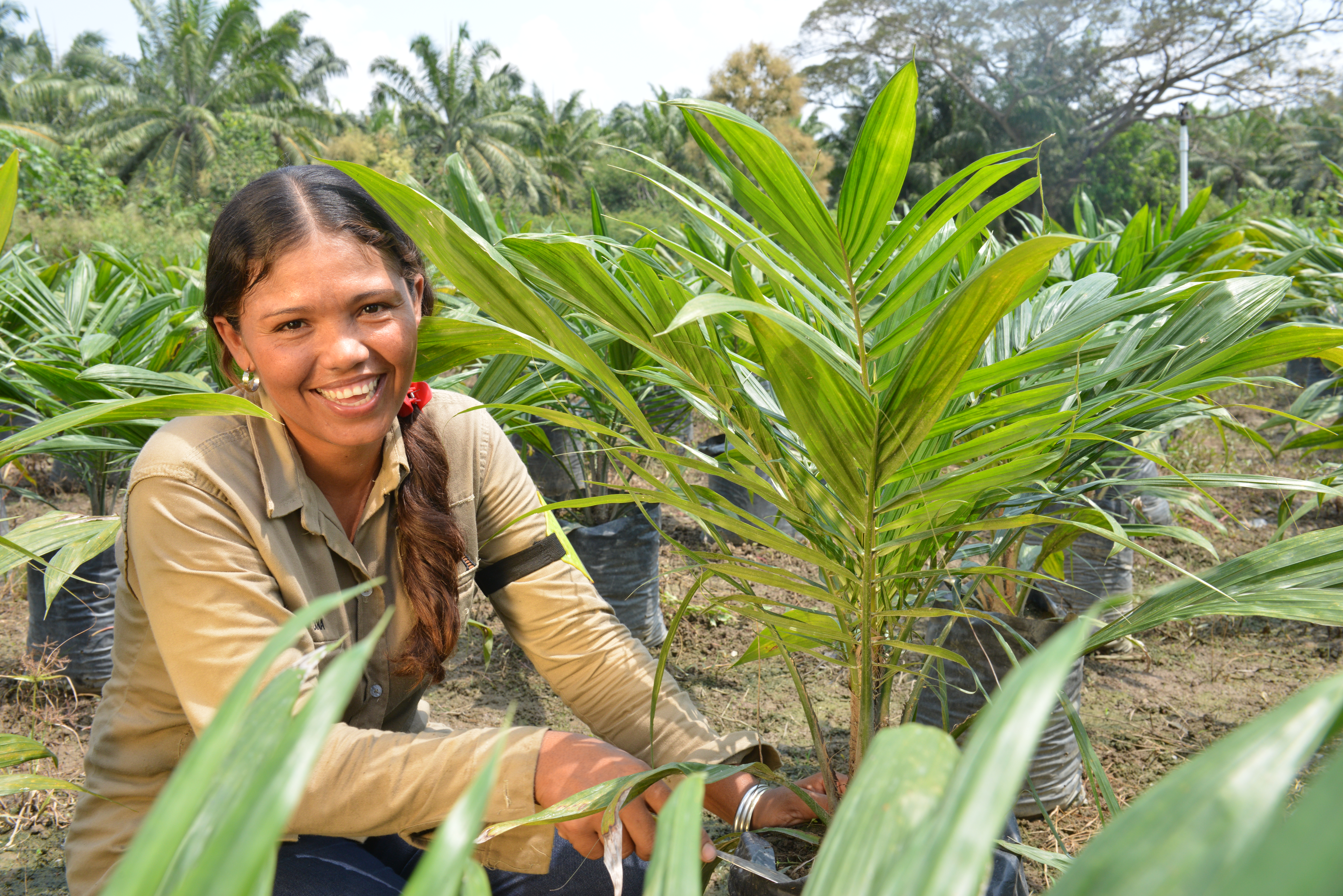 Woman near crops-Earth