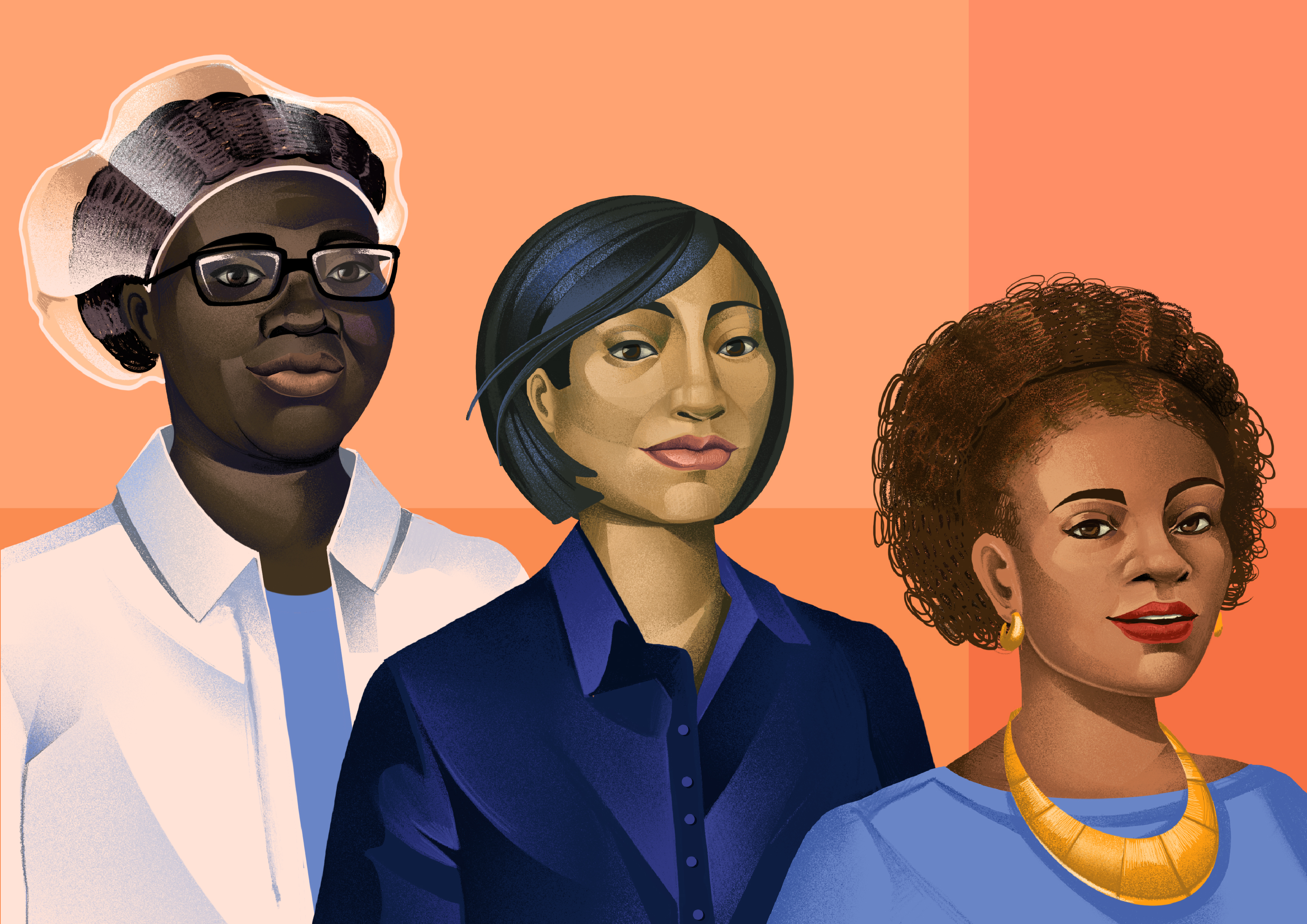 3 women Economic Rights Landscape graphic