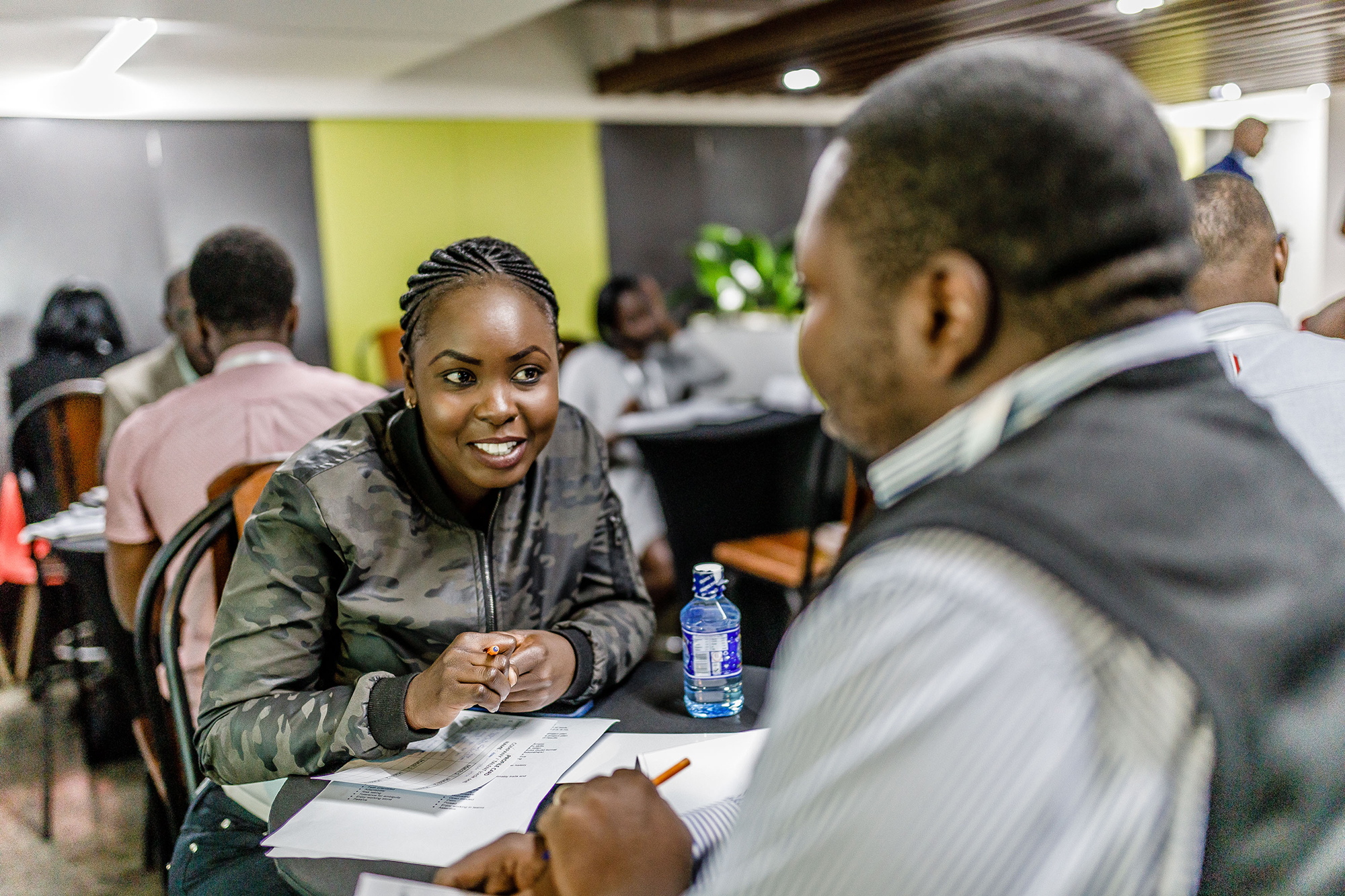 2112 Woman Interviewing Man Aatc Village Capital Nairobi Copyright Bryan Jaybee Brian Otieno