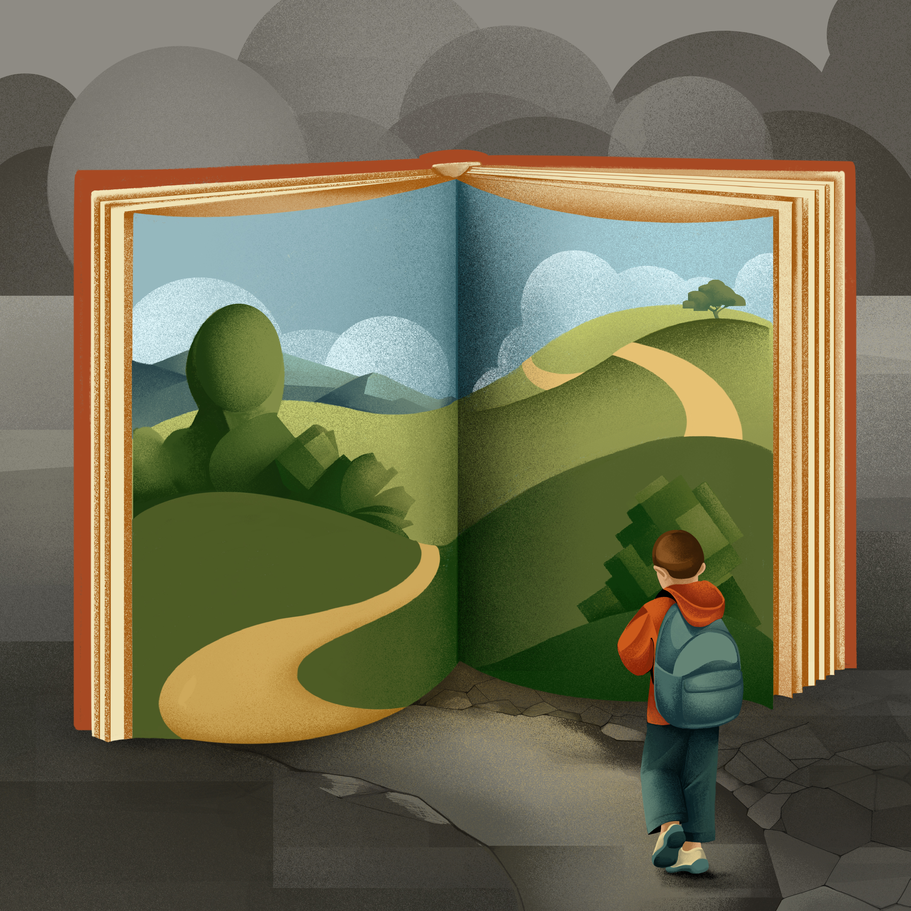 Child reading book Education graphic