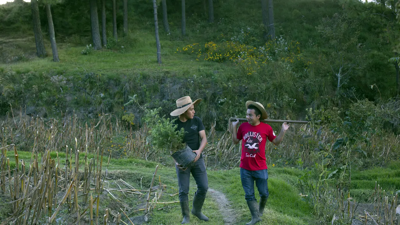 2138 Two Men Walking In Field Pinabetes Alterna Stuart Freedman