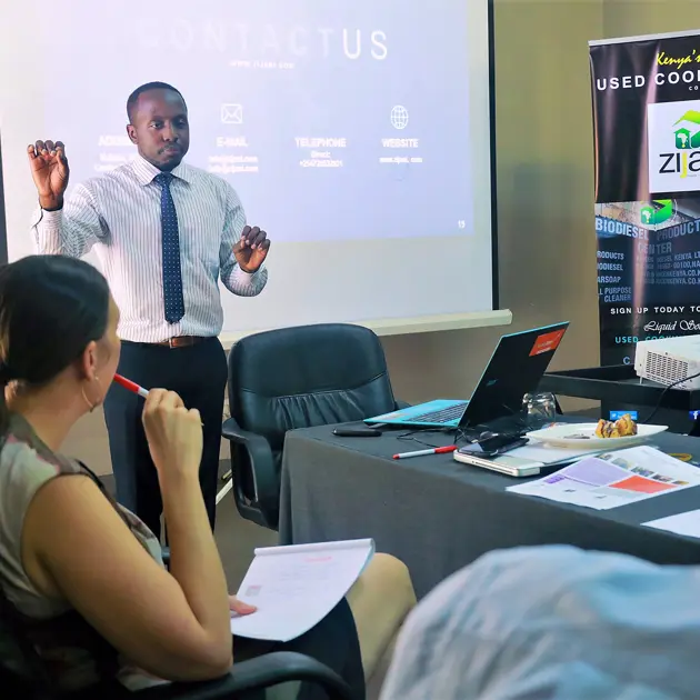 217 Man Doing A Zjani Presentation Courtesy Intellecap