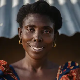 Woman smiling Chantal Kakuma Refugee Camp Cid